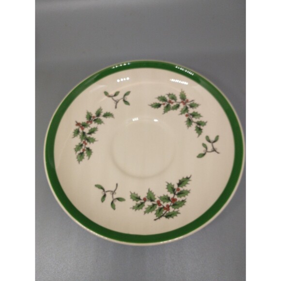 Spode Christmas Tree Saucers England set of 4 S3324-z Christmas 5 5/8" across - Picture 6 of 7
